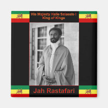 Haile Selassie the Lion of Judah, Jah Rastafari Refrigerator Magnets
