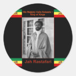 Haile Selassie the Lion of Judah, Jah Rastafari Round Stickers