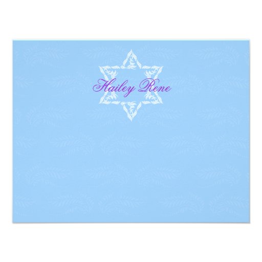 Hailey Bat Mitzvah Invitation Damask Thank You (front side)