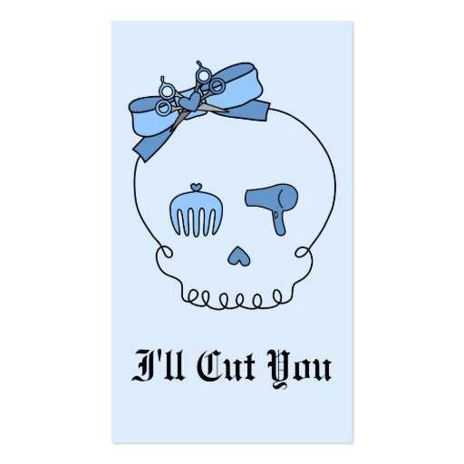 Hair Accessory Skull (Bow Detail - Blue Version 2) Business Cards