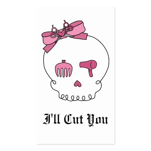 Hair Accessory Skull (Bow Detail) Business Card Templates (front side)