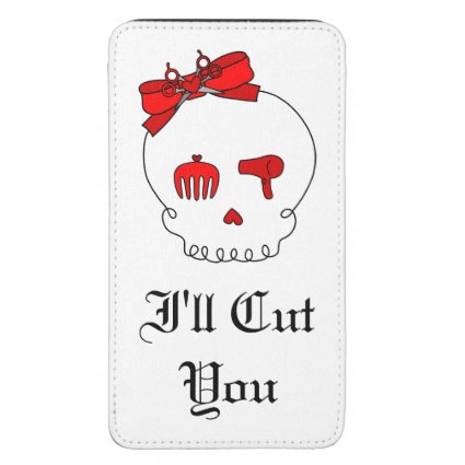 Hair Accessory Skull (Bow Detail Red w/ Text 3)