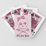 Hair Accessory Skull & Scissor Crossbones (Pink 2) Playing Cards
