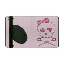 Hair Accessory Skull & Scissor Crossbones (Pink) iPad Cases