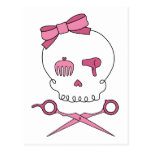 Hair Accessory Skull & Scissor Crossbones Post Card