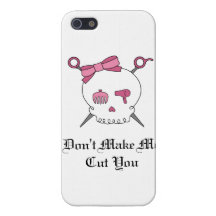 Hair Accessory Skull & Scissors (Pink) iPhone 5 Case