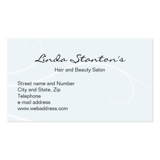 Hair and beauty salon business card (back side)