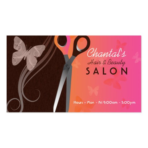 Hair and beauty salon business cards (front side)