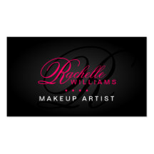 Hair and Makeup Artist Monogram Business Cards