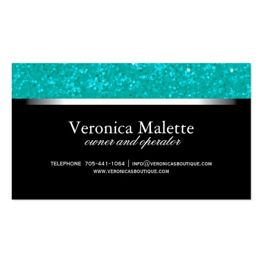 Hair and Nail Salon Glitter Business Cards (back side)
