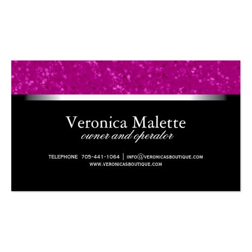 Hair and Nail Salon Glitter Business Cards (back side)