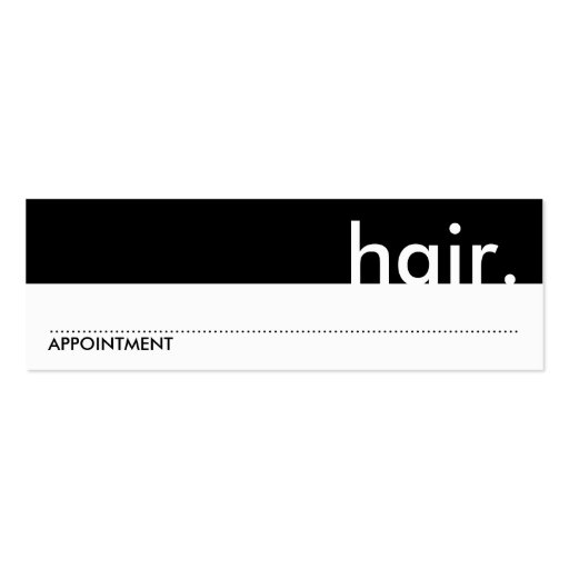 hair. (appointment card) business card template (front side)