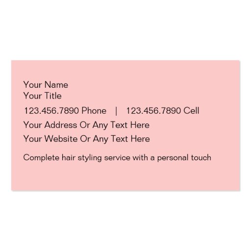 Hair Beauty Business Cards (back side)