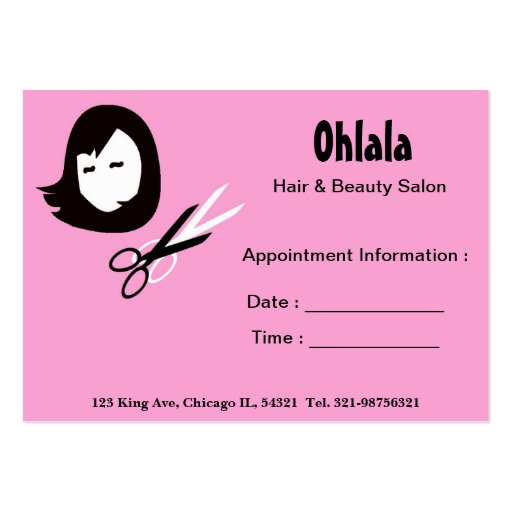 Hair Beauty Salon Appointment Card Zazzle