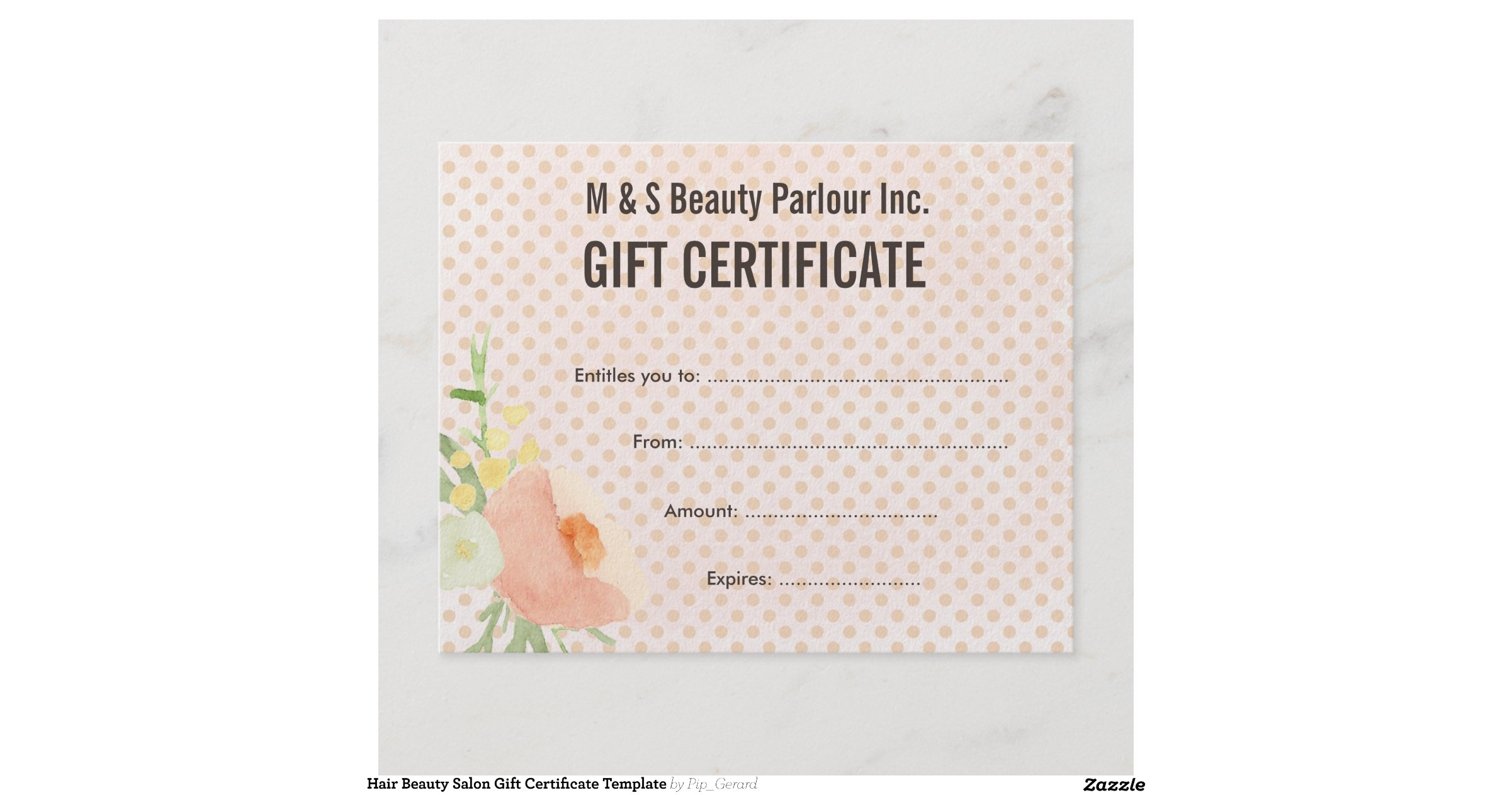 hair salon gift certificate template free