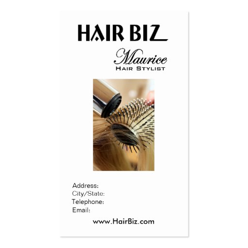 Hair Biz - Hair Stylist Beauty Salon Spa Friseur Business Card (back side)
