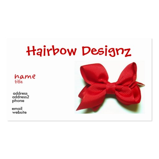 Hair Bow Business Card (front side)