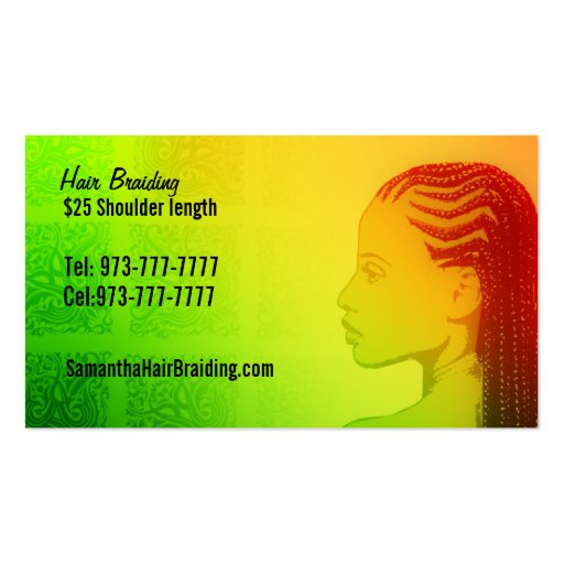 Hair Braider Business Cards Zazzle