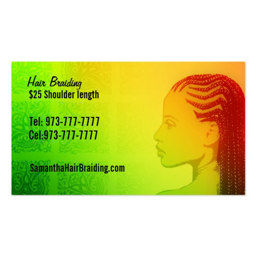 Hair Braider Business Cards