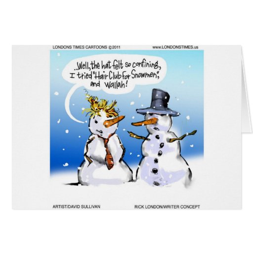 Hair Club For Snowmen Funny Christmas Card | Zazzle