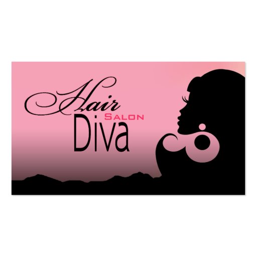 Hair Diva - Beauty Salon Beautician Hair Stylist Business Cards (front side)