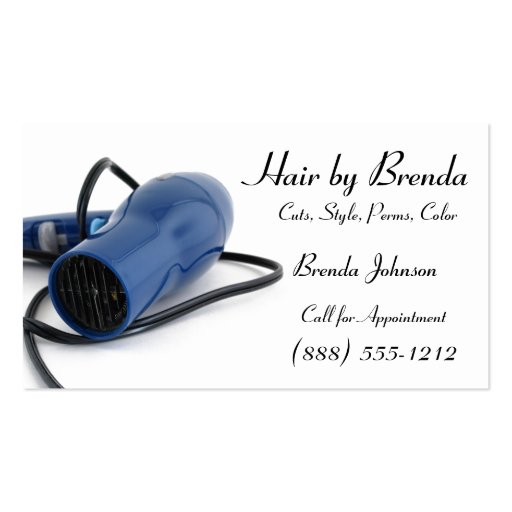 Hair Dryer Business Card Template (front side)