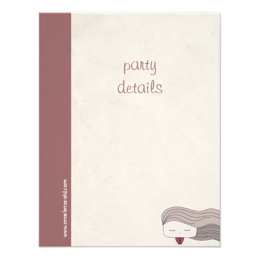 hair girl custom invitation