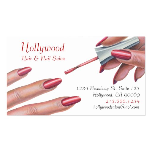 Hair & Nail Salon_Beauty Stylist Business Card Template (front side)