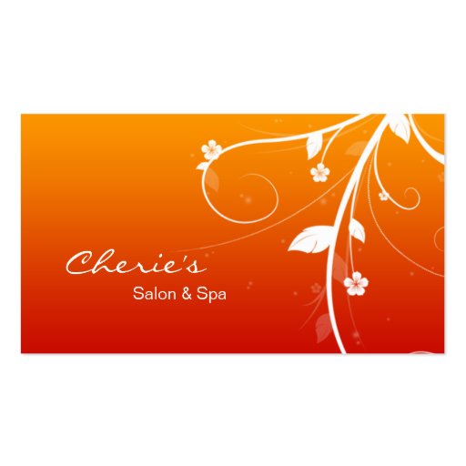 Hair / Nail Salon Floral Swirls business card (front side)