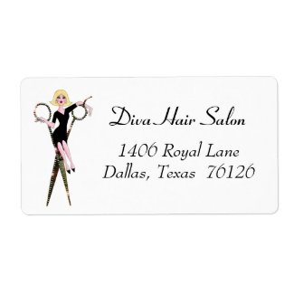 Hair Salon Address Labels zazzle_label