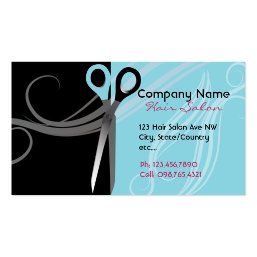 Hair salon appointment business cards (front side)