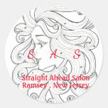 Hair Salon Beauty Classic Round Sticker