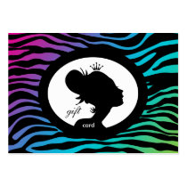 Hair Salon Beauty Gift Card Crown Zebra Woman BG Business Cards