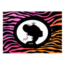 Hair Salon Beauty Gift Card Crown Zebra Woman OP Business Card
