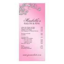 Hair Salon Beauty Rack Card Jewelry Swirl Pink