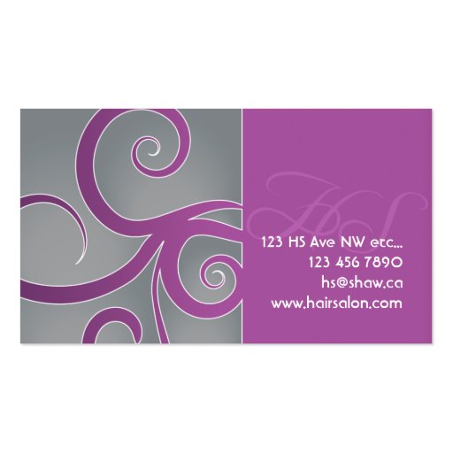 hair salon business card (back side)