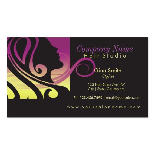 Hair salon business card (front side)