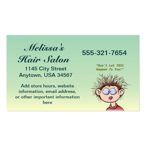 Hair Salon Business Card (back side)