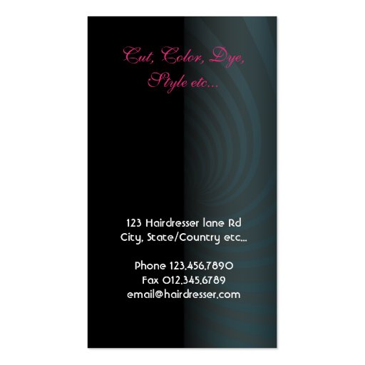 Hair Salon business card (back side)