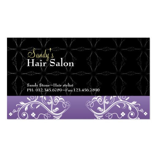 Hair salon business card and appointment card (front side)