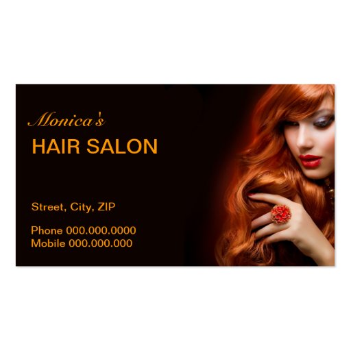 Hair Salon Business Card Business Card (front side)