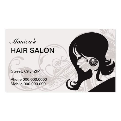 Hair Salon Business Card - choose your color (front side)
