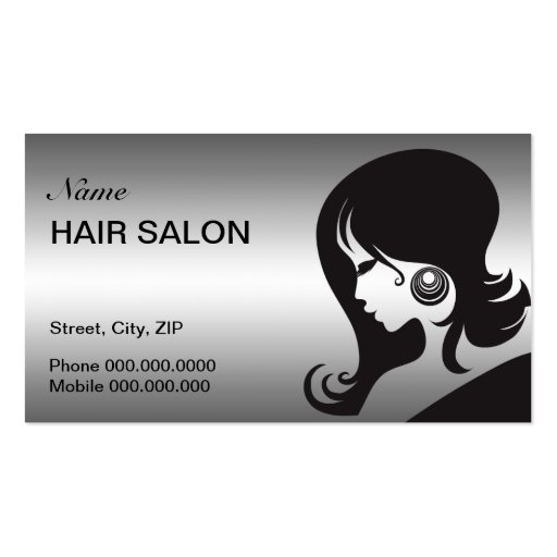 Hair Salon Business Card - choose your color (front side)