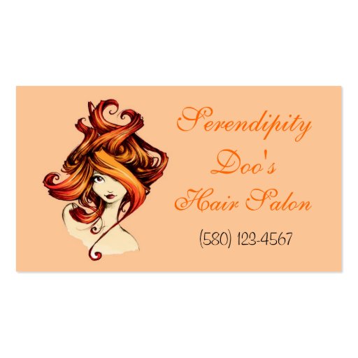 Hair Salon business card classy orange black chic (front side)