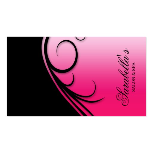 Hair Salon Business Card Swirl Pink Black