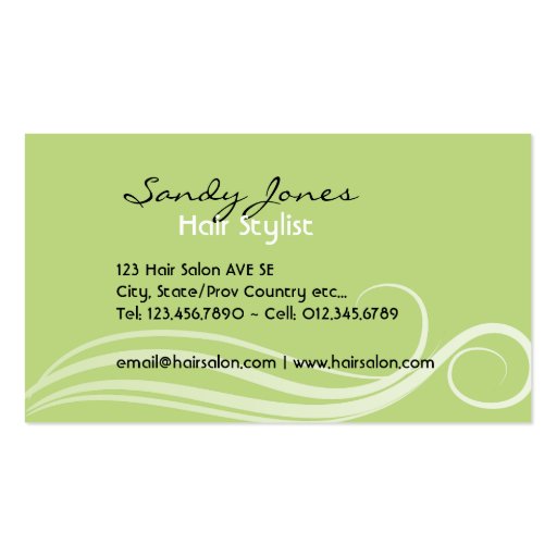hair salon business cards (back side)