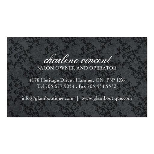 Hair Salon Business Cards (back side)