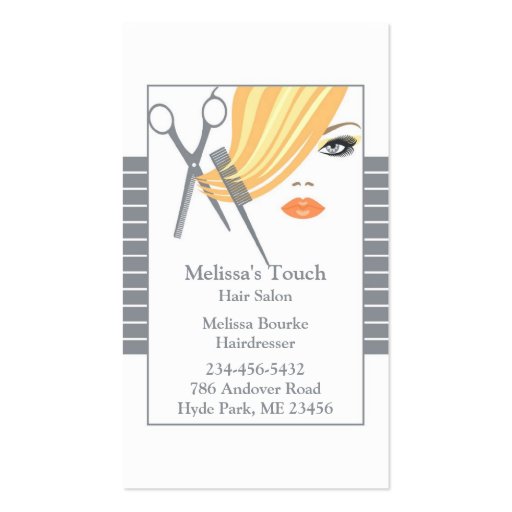 Hair Salon Business Cards (front side)