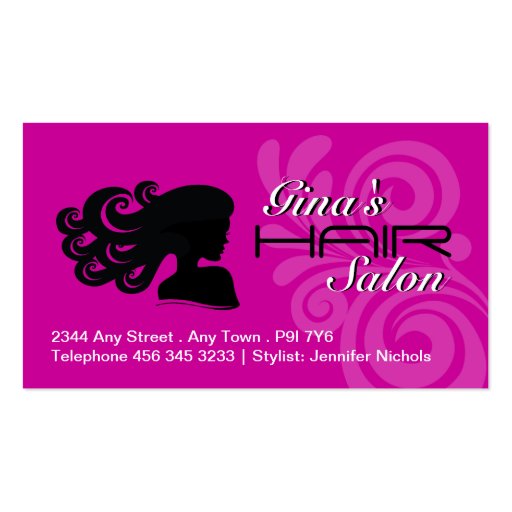 Hair Salon Business Cards (front side)
