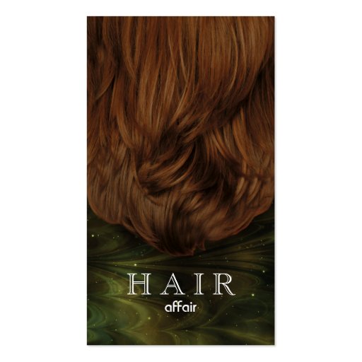 Hair Salon Business Cards Green Black (front side)